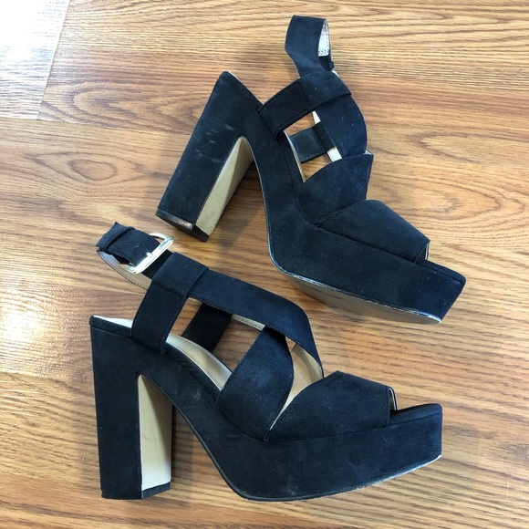 H&M | Shoes | Chunky Platform Velvet Sandals | Poshmark